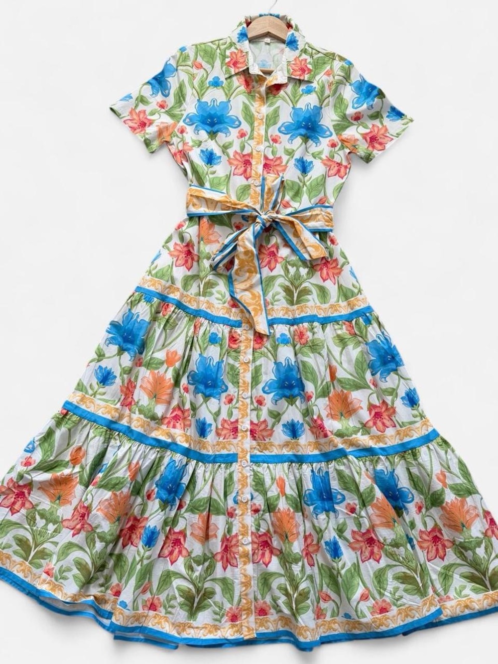 NWOT FLYING TOMATO Floral Tiered Midi Dress - Picture 2 of 8